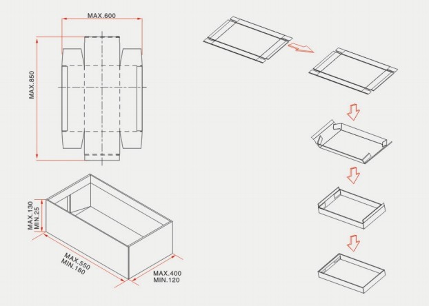 lid and tray box making process 